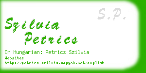 szilvia petrics business card